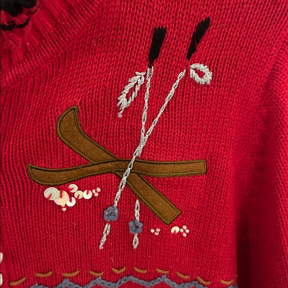 ⭐️Kikit by Maurice Sasson Holiday Zip Cardigan⭐️ - Picture 5 of 7